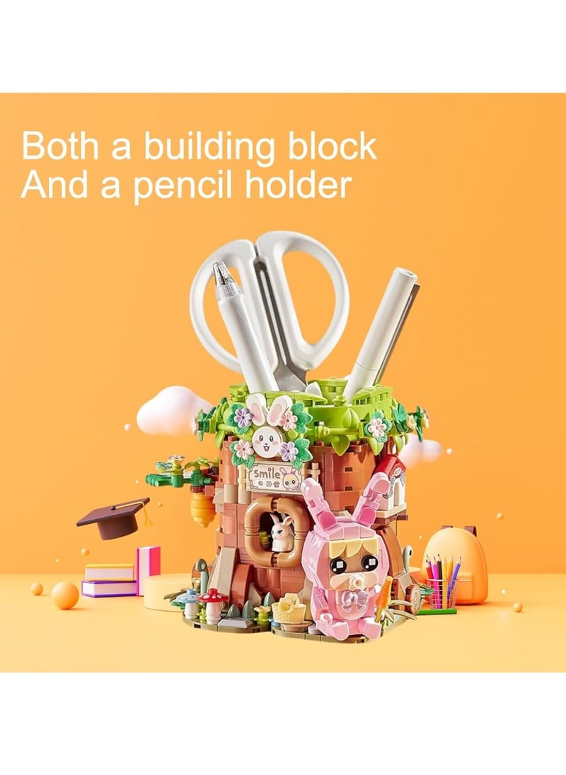 Creative Building Blocks Pen Holder, Desk Organizer, Pencil Cup for Desk, Fun Multi-Colored Pencil Case, Cute House Design, Office Space Decor, Desk Top Organizer Accessories, Pencil Organizer  - Image 5