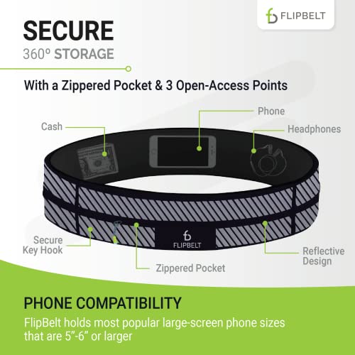 FlipBelt Zipper, Reflective Black, X-Large - Image 3