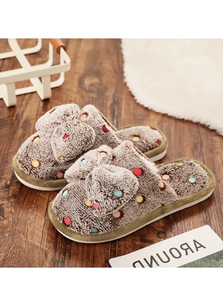 Generic - House Slippers for Women Cute,Comfy Fuzzy Memory Foam Slip On Bowknot Anti-Skid Indoor Outdoor - Image 1