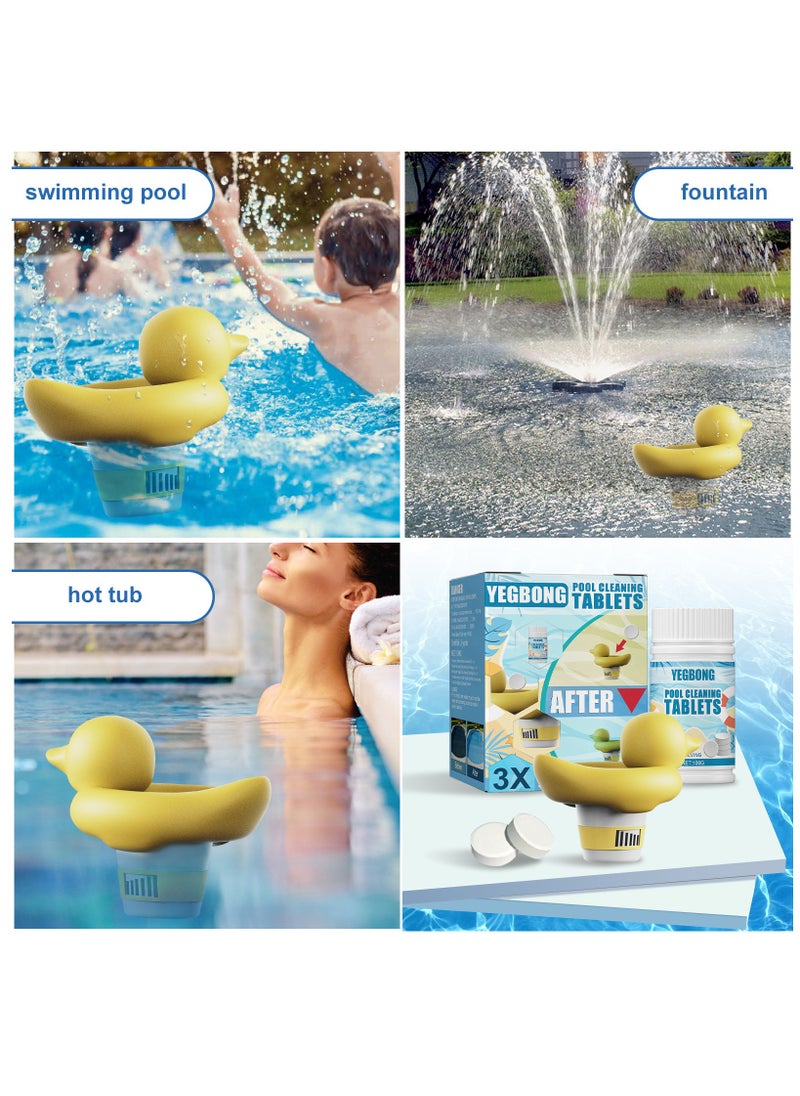 YEGBONG Pool Cleaning Float And Purifier Tablets Kit, 100g Chlorine Tablets, Chlorinating Tablets with Chlorine Floater Dispenser, Long Lasting Chlorinating Tabs, Chlorine Tabs for for Swimming Pools Hot Tubs, Swimming Pool Cleaning Tablet  - Image 4