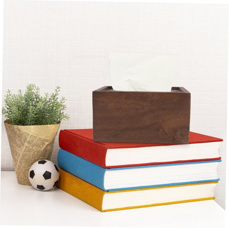 حامل علبة المناديل الخشبية لتخزين المناديل الزخرفية للمنزل والفندق والمقهى - Image 4