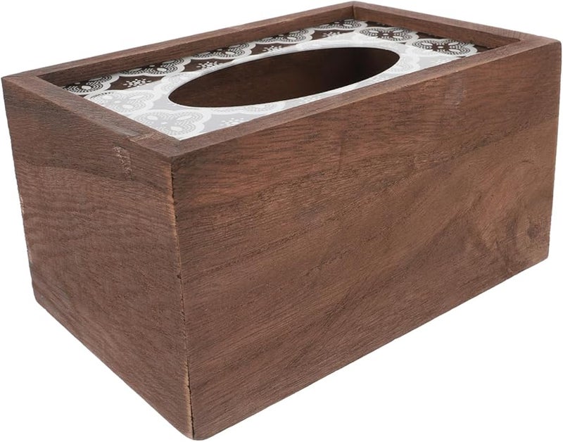 حامل علبة المناديل الخشبية لتخزين المناديل الزخرفية للمنزل والفندق والمقهى - Image 2