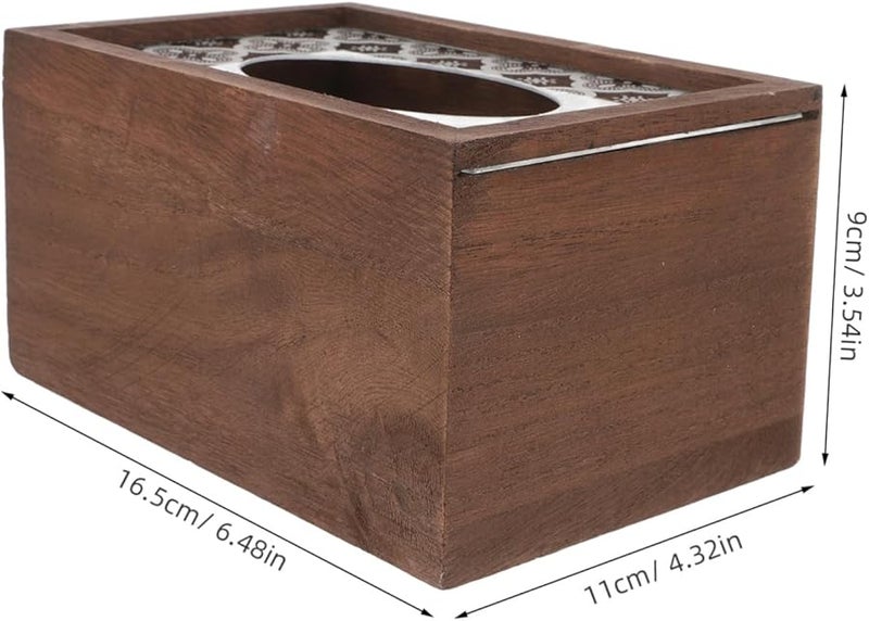 حامل علبة المناديل الخشبية لتخزين المناديل الزخرفية للمنزل والفندق والمقهى - Image 3