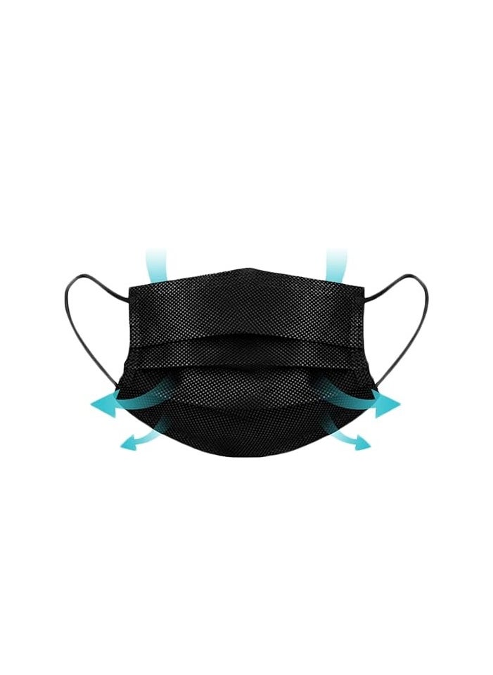 SKP Plastic Black 3-Layer Face Mask (50 pcs)  - Image 2