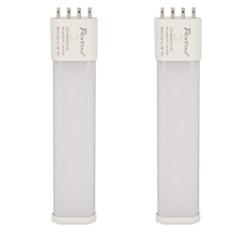 2G7 LED Bulb Flicker-Free Eye-protetcion Mercury-Free Warm White 6 Watt 600 Lumens Ra 90 PLS Lamp Compact Fluorescent Light CFL Replacement 4 Pin Tube Light 2 Pcs - Image 1