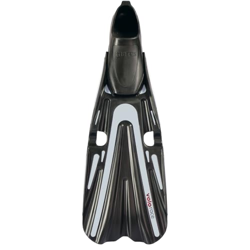 Mares زعنفة مايرز فولو ريس للبالغين غير محددة الجنس متينة ومتعددة الاستخدامات مع جيب قدم تشريحي مغلق للغوص بالسكوبا باللون الأزرق والرمادي 38