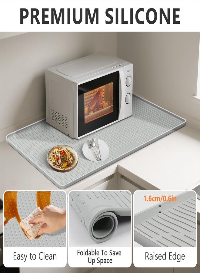 Lanstics حصيرة مقاومة للحرارة مقاس 24 × 17 بوصة لسطح المطبخ، حصيرة خبز سيليكون من لانسيكس، حصيرة مانعة للانزلاق للقلاية الهوائية، واقي متعدد الاستخدامات لسطح المطبخ، حصيرة للميكروويف، حصيرة مقاومة للحريق، حصيرة لوضع الطعام على سطح المطبخ - Image 3