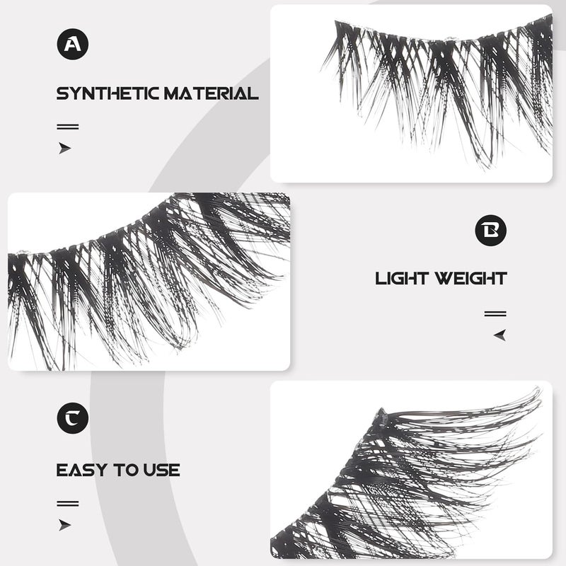 Fox Eye False Eyelash Strips 5 Pairs Lash Extensions Flared Lash Set for Daily and Stage Use - Image 5
