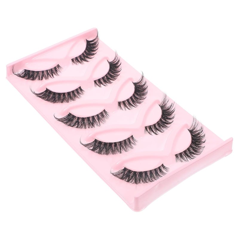 Fox Eye False Eyelash Strips 5 Pairs Lash Extensions Flared Lash Set for Daily and Stage Use - Image 1