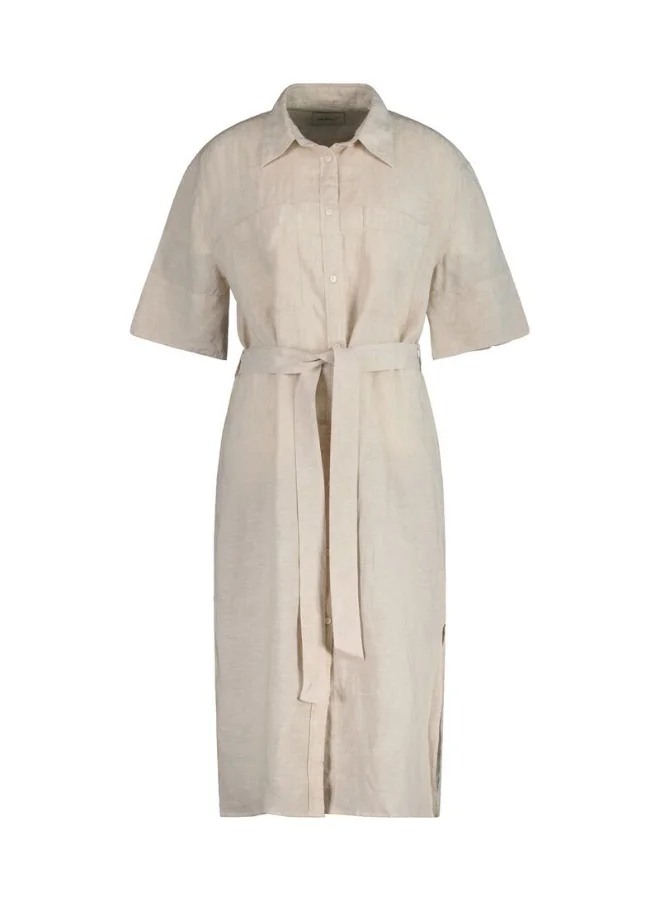 غانت Gant Linen Short Sleeve Shirt Dress