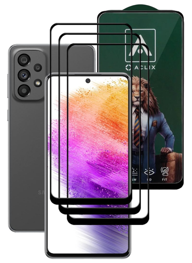 ACLIX 3 Pieces Antistatic ESD Dustproof Premium Quality High Definition Tempered Glass Screen Protector Designed For Samsung Galaxy A73 5G - Image 1