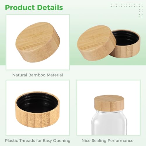 DIMEGON Natural Bamboo Spice Lids - Reusable Leak-proof Wooden Storage Can Lids (16 Pcs, 4oz & 6oz) - Image 5