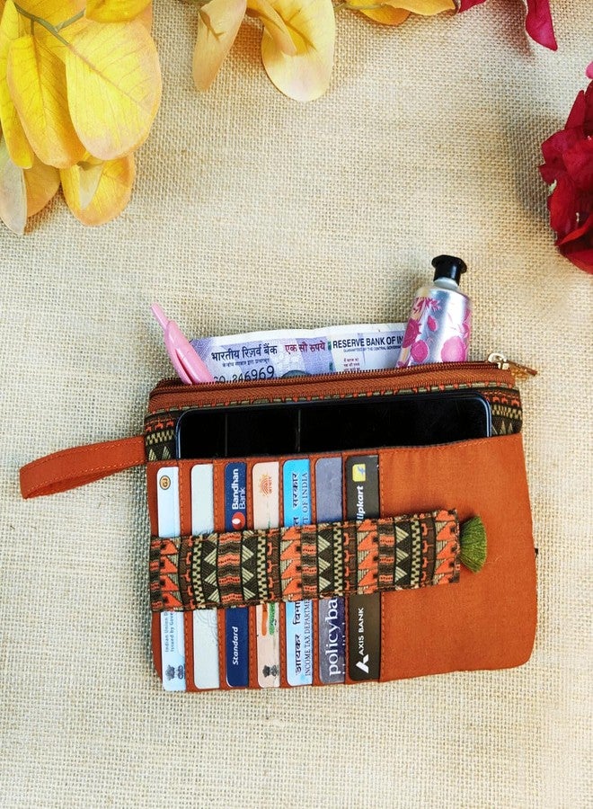 CRAFT HUES Women | Girls Front Cards Slot Design Fabric Wallet | Perfect for Mobile, Cash, Business Cards, Id Cards | Trendy and Stylish | Perfect for Gifts and Daily Use (Orange) - Image 4