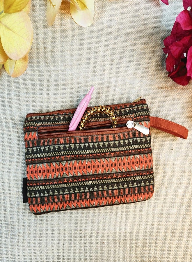 CRAFT HUES Women | Girls Front Cards Slot Design Fabric Wallet | Perfect for Mobile, Cash, Business Cards, Id Cards | Trendy and Stylish | Perfect for Gifts and Daily Use (Orange) - Image 5