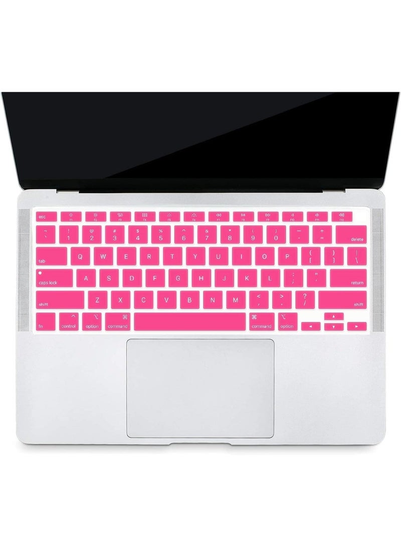 مافانز غطاء لوحة مفاتيح سيليكون بتصميم أمريكي للغة الإنجليزية لجهاز MacBook Air 13" 2020 مع نموذج Touch ID: A2179/A2337 شريحة M1، ملحقات لوحة المفاتيح  وردي - Image 3