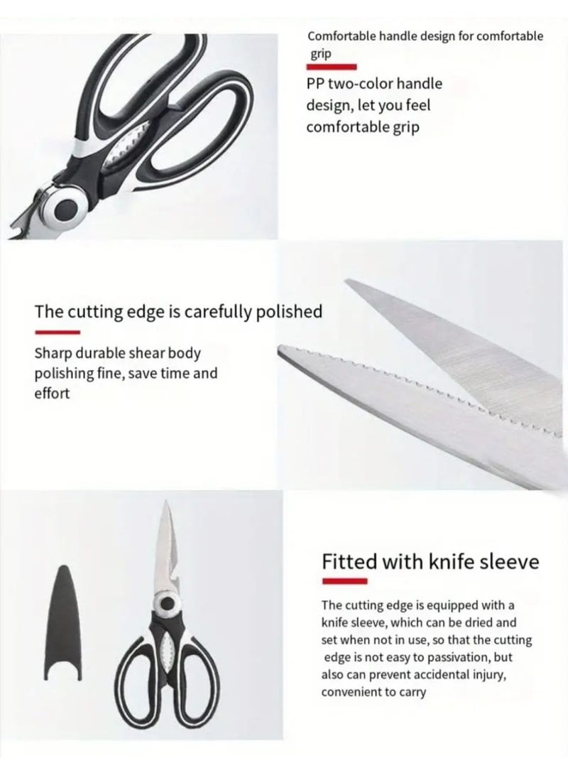 LDQ 1 PC, Kitchen Scissor, Poultry Shears, Kitchen Shears, Multifunctional Stainless Steel Chicken Bone Scissor, Nut Opener, Bottle Opener, Meat Scissor, Food Scissor, Duck Fish - Image 5