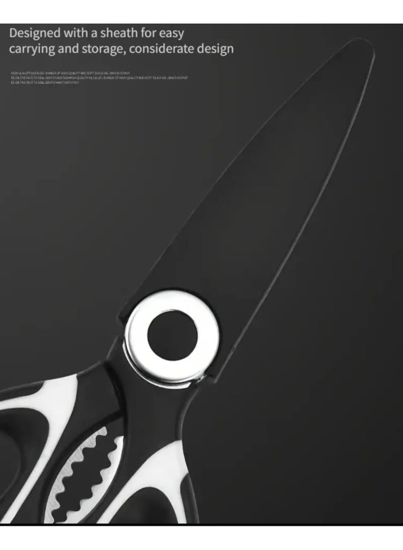 LDQ 1 PC, Kitchen Scissor, Poultry Shears, Kitchen Shears, Multifunctional Stainless Steel Chicken Bone Scissor, Nut Opener, Bottle Opener, Meat Scissor, Food Scissor, Duck Fish - Image 3