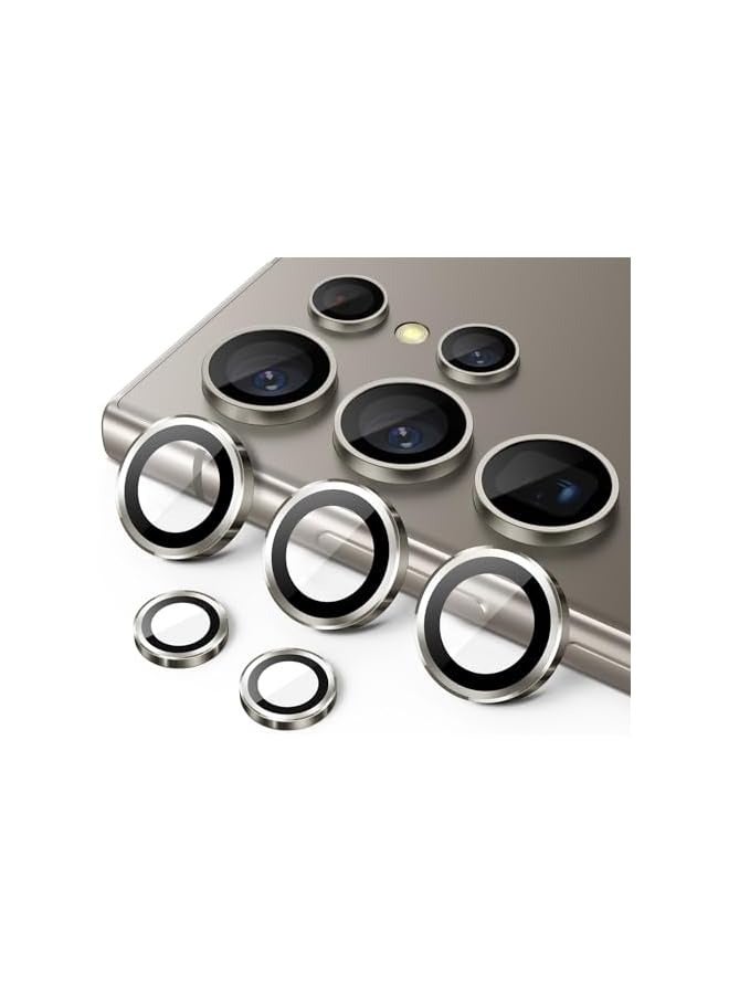 Jetech Camera Lens Protector for Galaxy S24 Ultra, 9H Tempered Glass Metal Individual Ring Cover, Easy Installation Tray, HD Clear, 1 Set (Titanium Gray) - Image 1