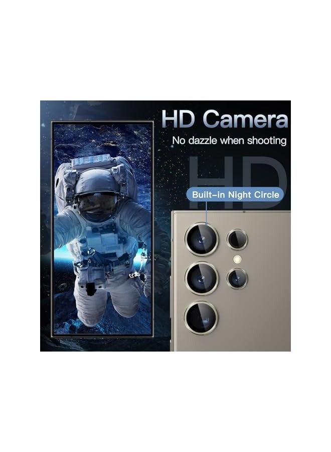 Jetech Camera Lens Protector for Galaxy S24 Ultra, 9H Tempered Glass Metal Individual Ring Cover, Easy Installation Tray, HD Clear, 1 Set (Titanium Gray) - Image 5