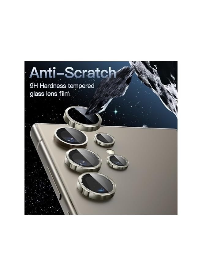 Jetech Camera Lens Protector for Galaxy S24 Ultra, 9H Tempered Glass Metal Individual Ring Cover, Easy Installation Tray, HD Clear, 1 Set (Titanium Gray) - Image 4