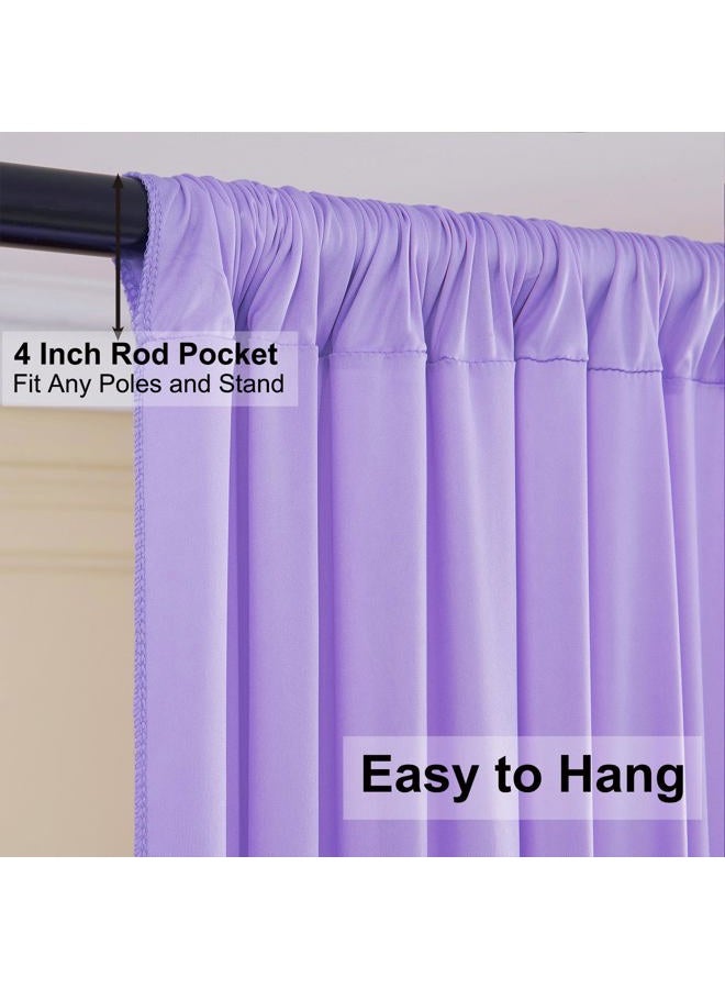 NSSONBEN ستارة خلفية لافندر خالية من التجاعيد 40 قدم × 10 قدم للحفلات، 8 لوحات 5 × 10 قدم من بوليستر ناعم وحريري باللون الأرجواني الفاتح لالتقاط الصور لعيد الميلاد، حفلة استقبال المولود، عيد الأم، تصوير الزفاف - Image 5