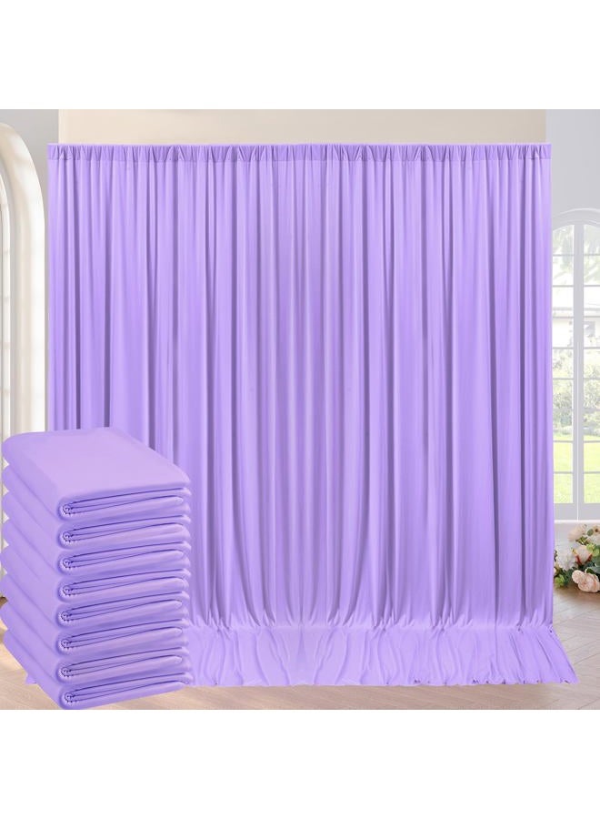 NSSONBEN ستارة خلفية لافندر خالية من التجاعيد 40 قدم × 10 قدم للحفلات، 8 لوحات 5 × 10 قدم من بوليستر ناعم وحريري باللون الأرجواني الفاتح لالتقاط الصور لعيد الميلاد، حفلة استقبال المولود، عيد الأم، تصوير الزفاف - Image 1