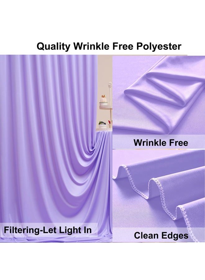 NSSONBEN ستارة خلفية لافندر خالية من التجاعيد 40 قدم × 10 قدم للحفلات، 8 لوحات 5 × 10 قدم من بوليستر ناعم وحريري باللون الأرجواني الفاتح لالتقاط الصور لعيد الميلاد، حفلة استقبال المولود، عيد الأم، تصوير الزفاف - Image 4