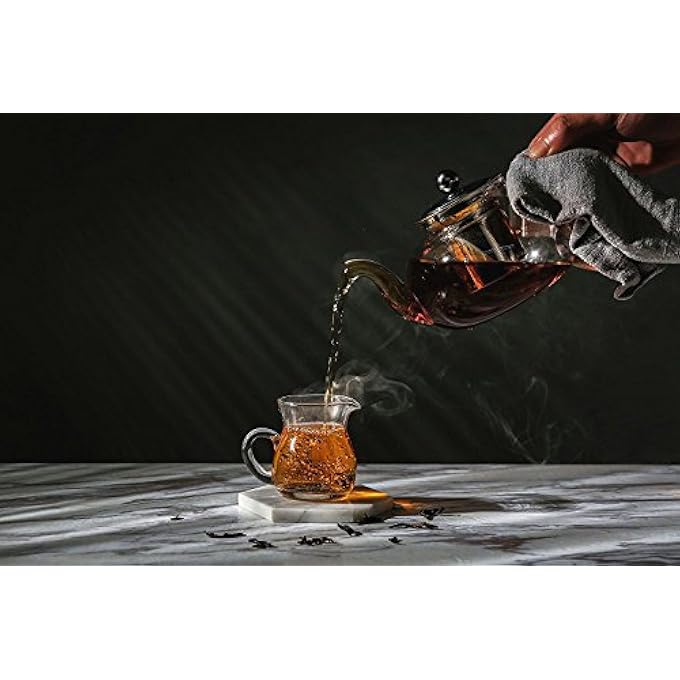 Hiware Glass Teapot With Stainless Steel Infuser  Lid Borosilicate Glass Tea Pot Stovetop Safe Blooming  Loose Leaf Teapots 27 Oz - Image 3