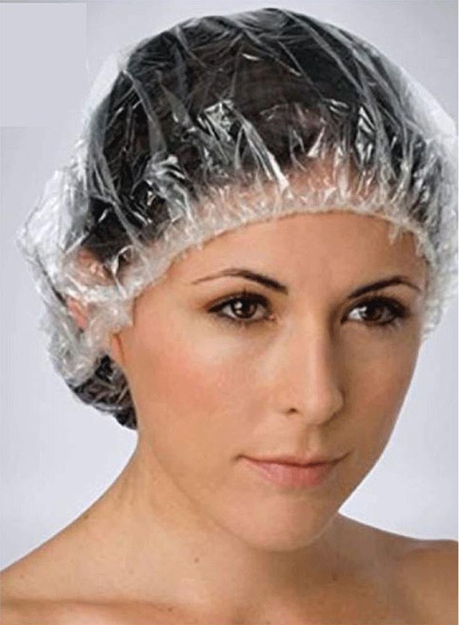 100-Piece Plastic Shower Cap Clear 20grams - Image 2