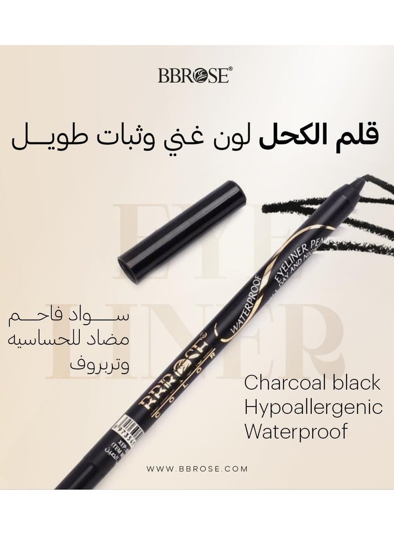 BBROSE 24h Waterproof Eyeliner Pencil, Black Coal Colour, Smudge Free - 1.5g  - Image 2