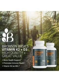 Bronson Vitamin K2 D3 Mk7 Supplement Nongmo Formula 5000Iu 125 Mcg Vitamin D3  90 Mcg Vitamin K2 Mk7 Easy To Swallow Vitamin D  K Complex 120 Tablets  - Image 4