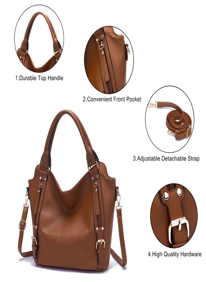 Soperwillton Purses for Women Large Shoulder Handbag Tote PU Leather Hobo Crossbody Bag Ladies Wallet Set 4pcs - Image 3