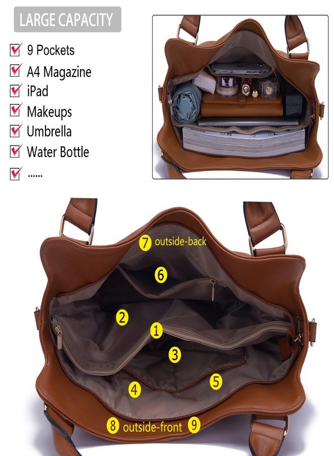 Soperwillton Purses for Women Large Shoulder Handbag Tote PU Leather Hobo Crossbody Bag Ladies Wallet Set 4pcs - Image 5