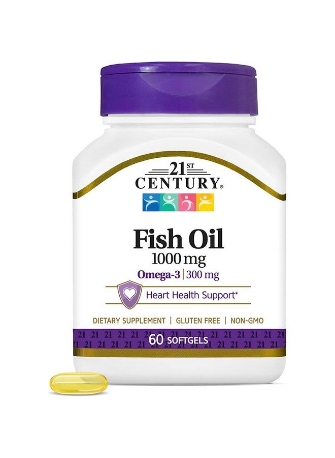 21st Century Fish Oil 1000 Mg Softgels, 60 Count (Pack of 2)
