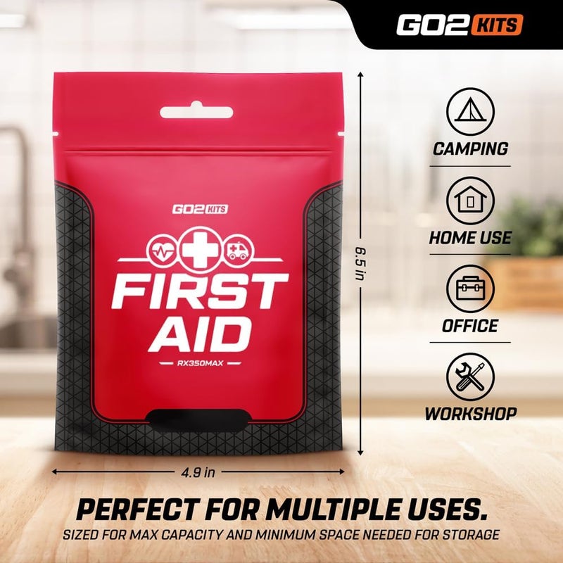 Go2Kits 3Pack 54 Piece First Aid Kit Featuring Assorted Bandages Wipes and First Aid Basics in Compact Reusable Kits for Home Office Travel 5 Pack - Image 3
