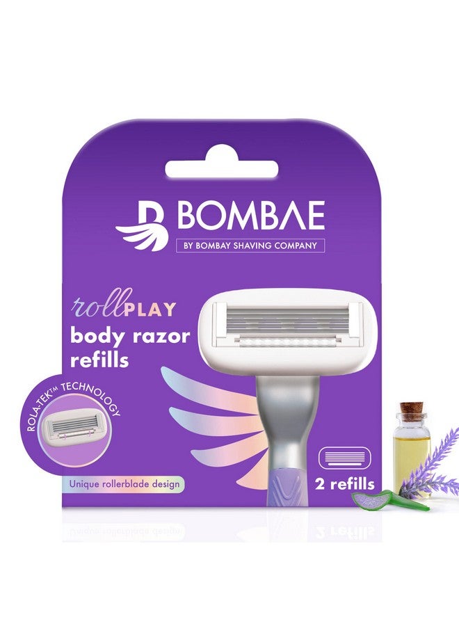 BOMBAE Rollplay Hair Removal Razor Refills/Cartridge/Blades For Women | Glidestrip With Aloe Vera And Vitamin E| 2 Pieces - Image 1