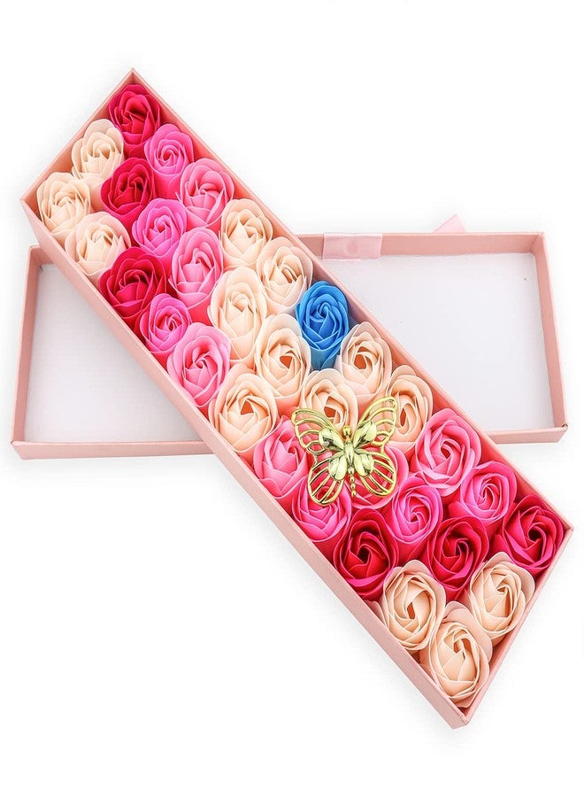 JIALEEY 33 PCS Floral Scented Bath Soap Rose Flower Petals, Plant Essential Oil Rose Soap Set Gifts Ideas for Her Women Girls Mom Valentine's Day, Pink Gift Box - Image 5