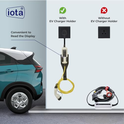 iota ABS Plastic EV Charger Holder With Charger Cable Organizer For Tata Punch EV Tata Nexon EV Tata Tiago EV Tata Tigor EV Holder For Wall Mounted Tata Punch EV 2025|EV Charging Extension Kit - Image 5