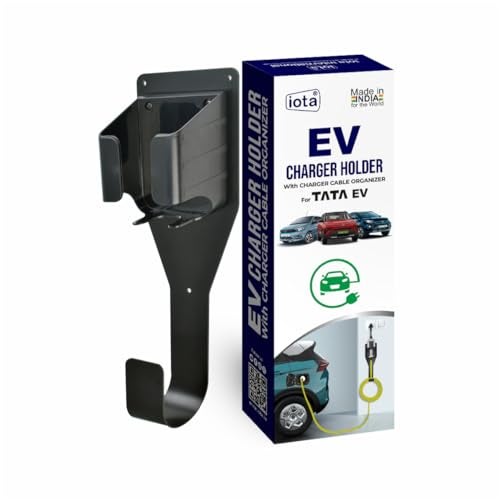 iota ABS Plastic EV Charger Holder With Charger Cable Organizer For Tata Punch EV Tata Nexon EV Tata Tiago EV Tata Tigor EV Holder For Wall Mounted Tata Punch EV 2025|EV Charging Extension Kit - Image 1