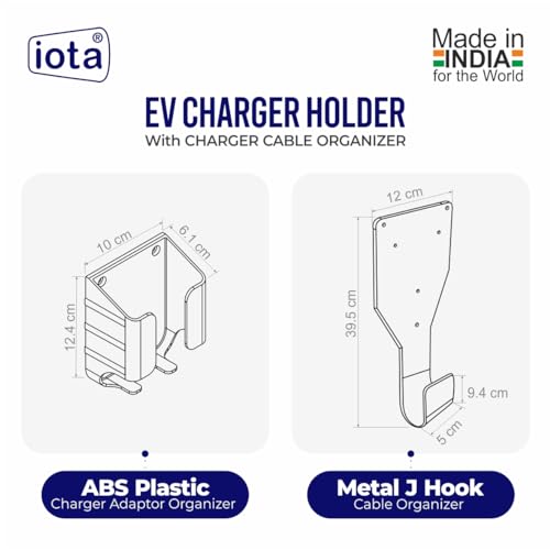 iota ABS Plastic EV Charger Holder With Charger Cable Organizer For Tata Punch EV Tata Nexon EV Tata Tiago EV Tata Tigor EV Holder For Wall Mounted Tata Punch EV 2025|EV Charging Extension Kit - Image 3