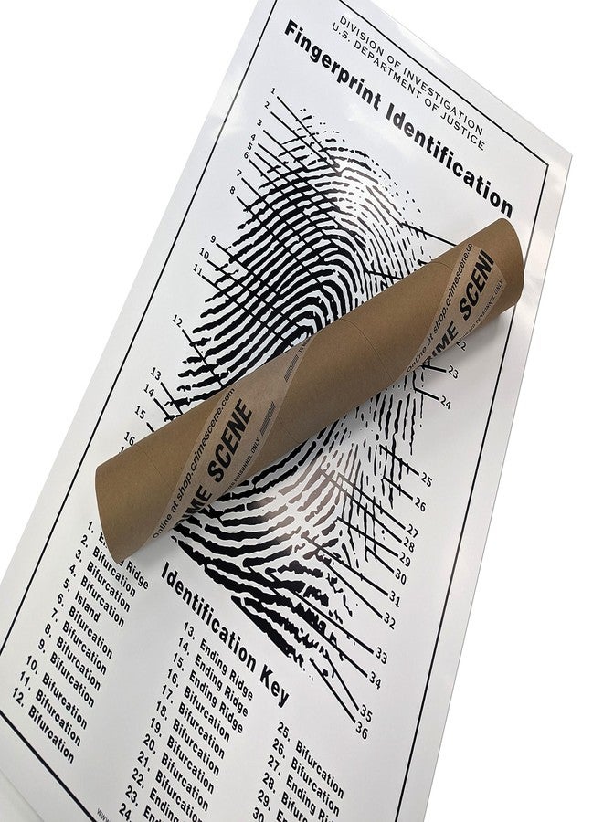 Crime Scene مخطط بصمات الأصابع لمسرح الجريمة، حجم الملصق 24" × 36" - Image 2