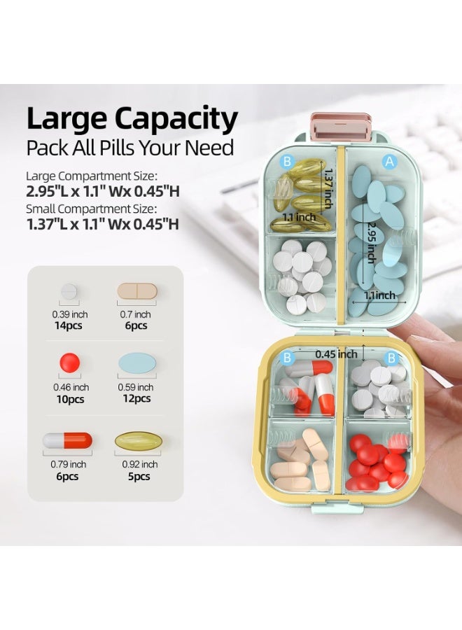 Daily Pill Organizer, Portable Pill Storage, Pill Case Organizer, Large Compartment Week Medication Holder Container with 7 Grid for Medicine Supplement, Fish Oil - Image 2
