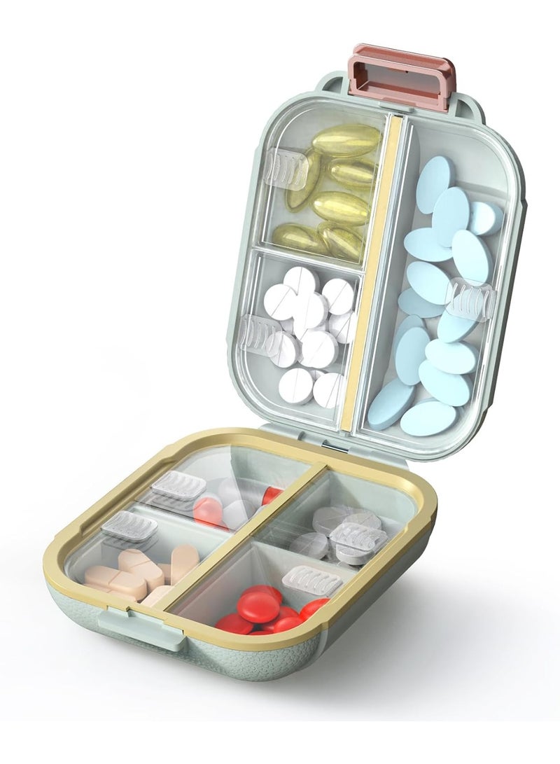 Daily Pill Organizer, Portable Pill Storage, Pill Case Organizer, Large Compartment Week Medication Holder Container with 7 Grid for Medicine Supplement, Fish Oil - Image 1