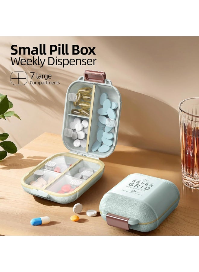 Daily Pill Organizer, Portable Pill Storage, Pill Case Organizer, Large Compartment Week Medication Holder Container with 7 Grid for Medicine Supplement, Fish Oil - Image 3
