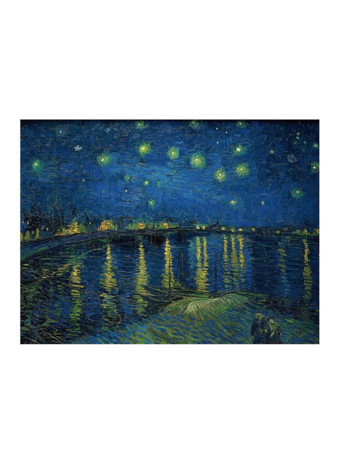 سلسلة اللوحات الزيتية الشهيرة MiniWhale Monet من سلسلة Witthill Garden ألغاز للكبار من الورق 1000 قطعة - اللون: ليلة فان جوخ المرصعة بالنجوم على الرون 1000 - Image 1