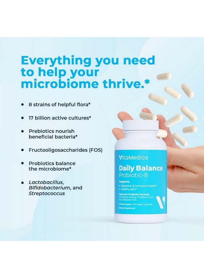 VitaMedica | Daily Balance Probiotic-8 | Probiotic Supplement | 16 Billion CFUs | Gut Health | Digestive, Skin, & Immune Support | Constipation, Diarrhea, Gas & Bloating Relief | Vegan | 60 Count - Image 4