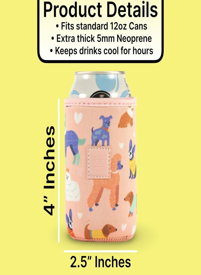 Made Easy Kit Neoprene Can Cooler Cover & Holder - Extra Thick 5mm Insulated for 12oz Cans | No Sweat, No Mess, Maximum Chill (Pink Dog Lover, 12 Ounces) - Image 4