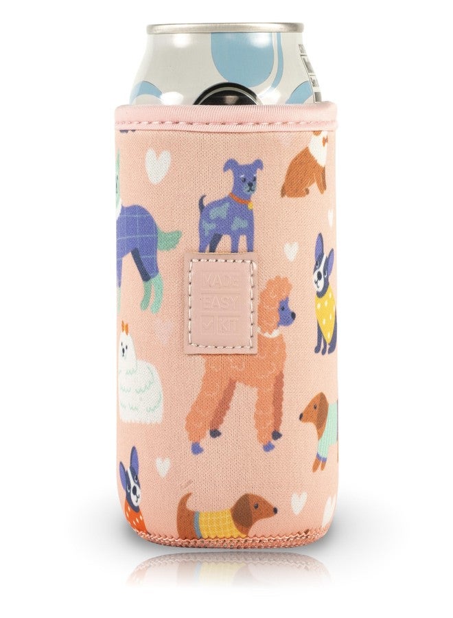 Made Easy Kit Neoprene Can Cooler Cover & Holder - Extra Thick 5mm Insulated for 12oz Cans | No Sweat, No Mess, Maximum Chill (Pink Dog Lover, 12 Ounces) - Image 1
