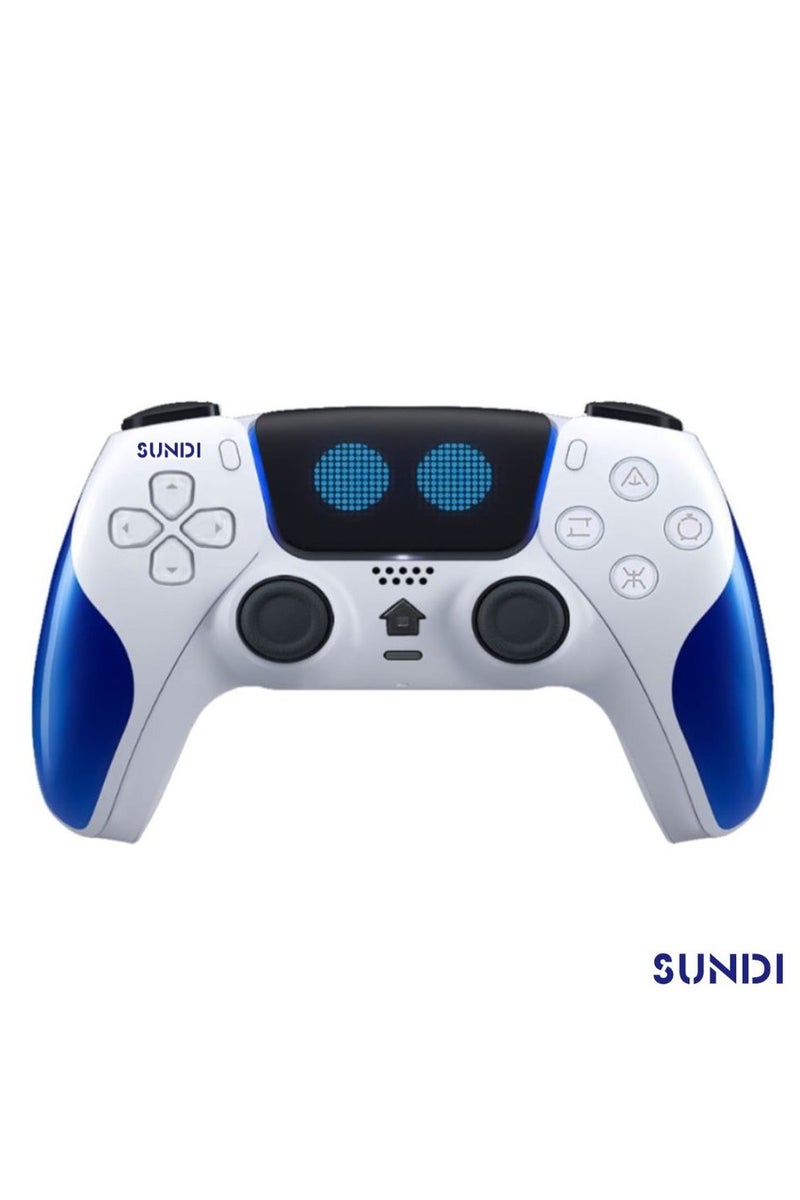 Sundi SUNDI PLAYX Wireless Controller for PS4/PS5 – Blue Limited Edition Bluetooth 4.2 Gamepad with Touchpad, Turbo Mode, Dual Vibration, Built-in Speaker, 3.5mm Jack & LED Light 