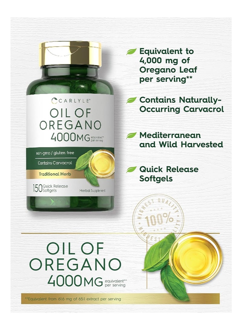 عبوتان من زيت الأوريجانو كارلايل | 150 كبسولة جيلاتينية | مكمل غذائي خالٍ من الكائنات المعدلة وراثيًا والغلوتين | يحتوي على الكارفاكرول | مستخلص عالي الفعالية | مكمل غذائي عشبي - Image 3